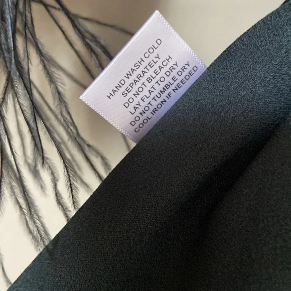 Michael Costello x REVOLVE Feather Trim Wrap Dress in Black - Picture 12 of 13